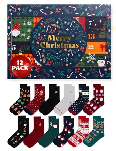 soxo Calendario De Adviento Calcetines Hombre Navidad Regalos Originales Para Mujer Divertidos Calendar Regalo 12 Pares 35-40