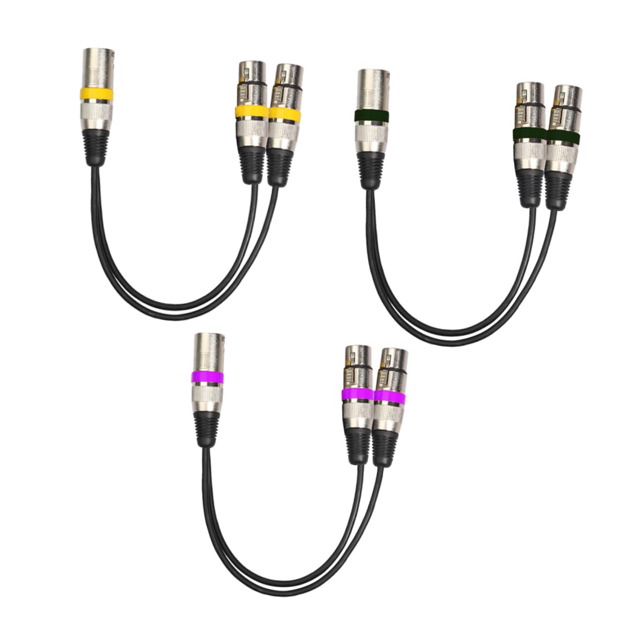 Toyvian Cavo Microfono Splitter Xlr Maschio a Doppio Xlr Femmina 0,3 Metri Rinforzo e Audio Bilanciato in Plastica e Metallo, 3 Pezzi per Microfoni e Illuminazione da Palco
