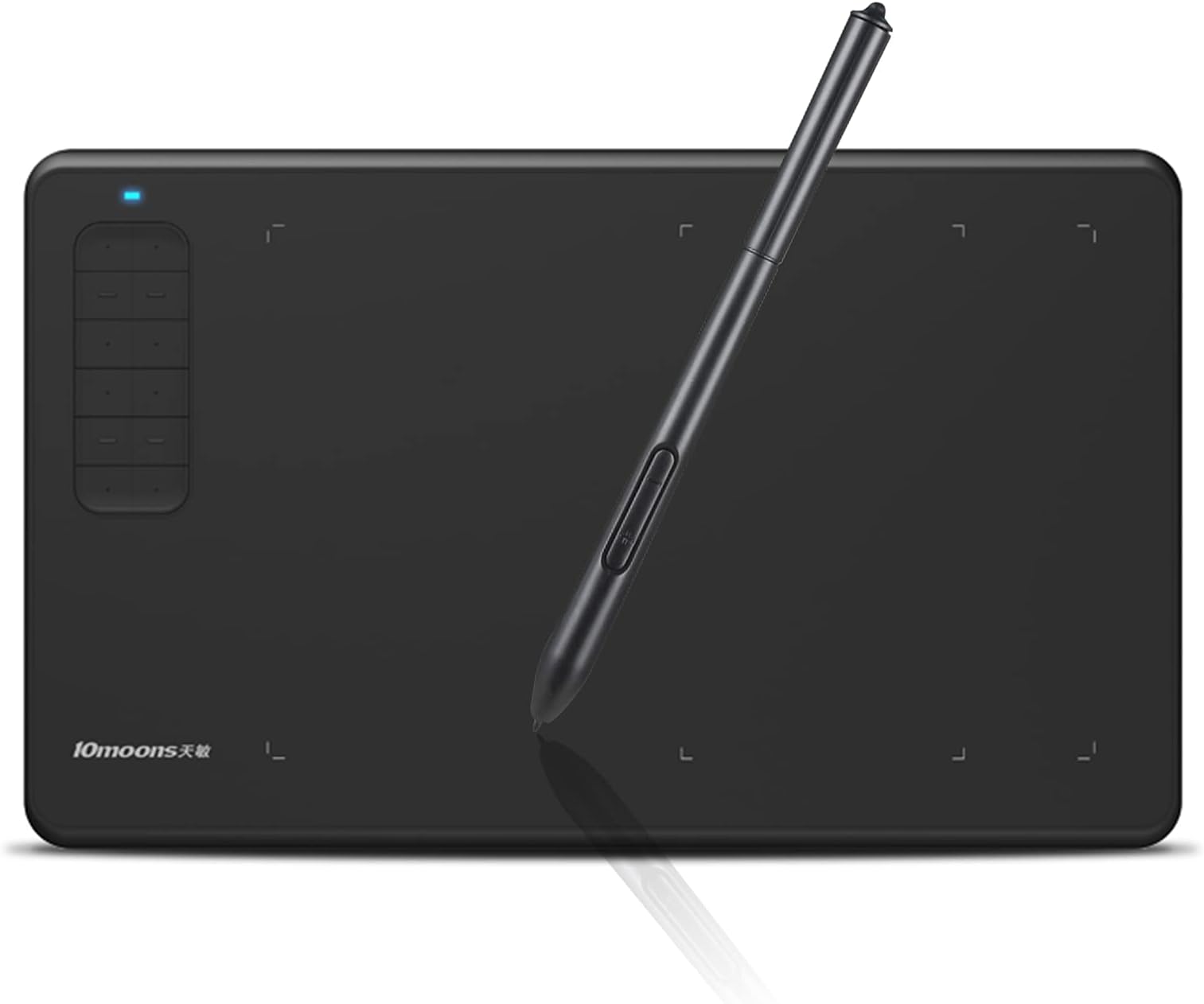 Decdeal 10moons G12 Graphics Drawing Tablet Ultralight Digital Art Creation Sketch 9.45 x 6 Inches with Battery-Free Stylus 8 Pen Nibs 8192 Levels Pressure 12 Express Keys