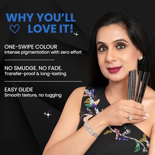 Image of Parul Garg Pencil Beauty Bold Define Shimmer Kajal | Smooth Glide for Eyelid & Lash Line | Long-Lasting, Smudge-Proof & a Dazzling Shine | Vegan & Cruelty-Free (Morni)