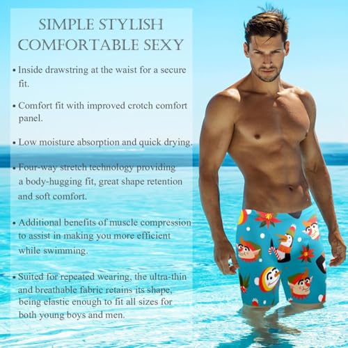 Traje de baño para hombre Penguin con estampado divertido de Navidad para playa 2