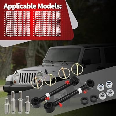 Nakkaa Adjustable Front Sway Bar Links Quicker Disconnect System 2.5-6 Lift Compatible with Wrangler JK JKU 2007-2018 Replacement