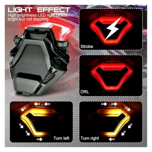 Luz trasera moto LED con intermitente para Yamaha MT-03 y R3 5