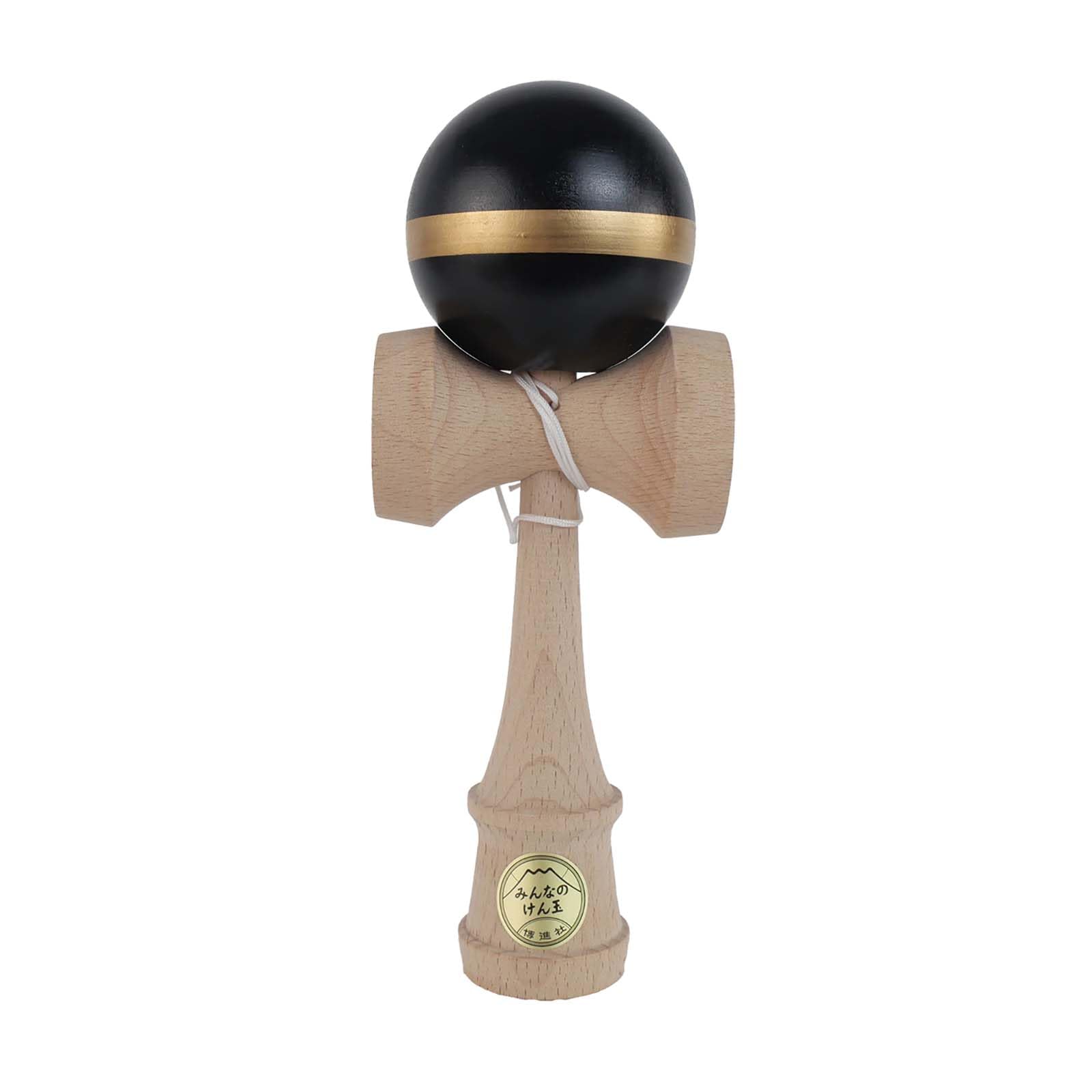 Santos Kendama Gold Belt Black Gold Beech Wood Made in Japan 7.1in