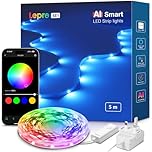 Lepro SE1 AI Smart LED Strip Light 5M RGB, Works with Alexa & Google Assistant, Music Sync, Colour Changing RGB Lights, Personalized AI Lighting Designer, Bluetooth & 2.4GHz WiFi, App Voice Control