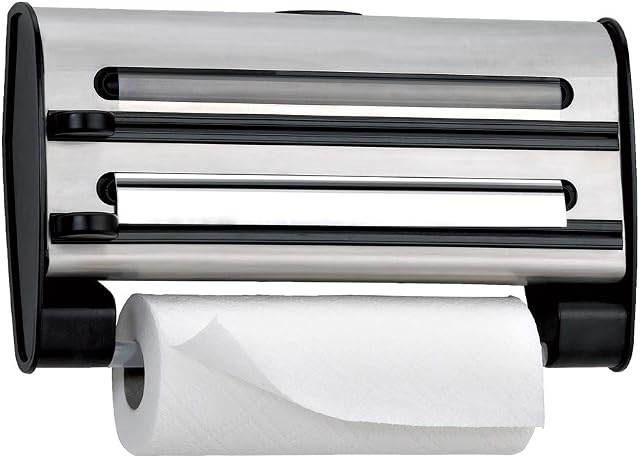 Emsa 505319 Roll Holder Dispenser, Stainless Steel, Grey, 28 x 11 x 41 cm
