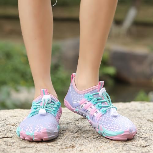 Image of Kids Water Shoes Boys Girls Quick Dry Aqua Socks Barefoot Beach Pool Swim Hiking Lightweight Non-Slip Outdoor