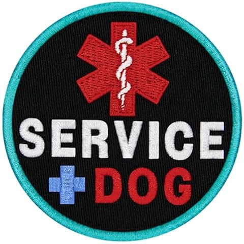 TailWag Planet Service Dog EMS Patch Embroidered Vest/Harnesses Badge Fastener Hook & Loop Emblem Cover