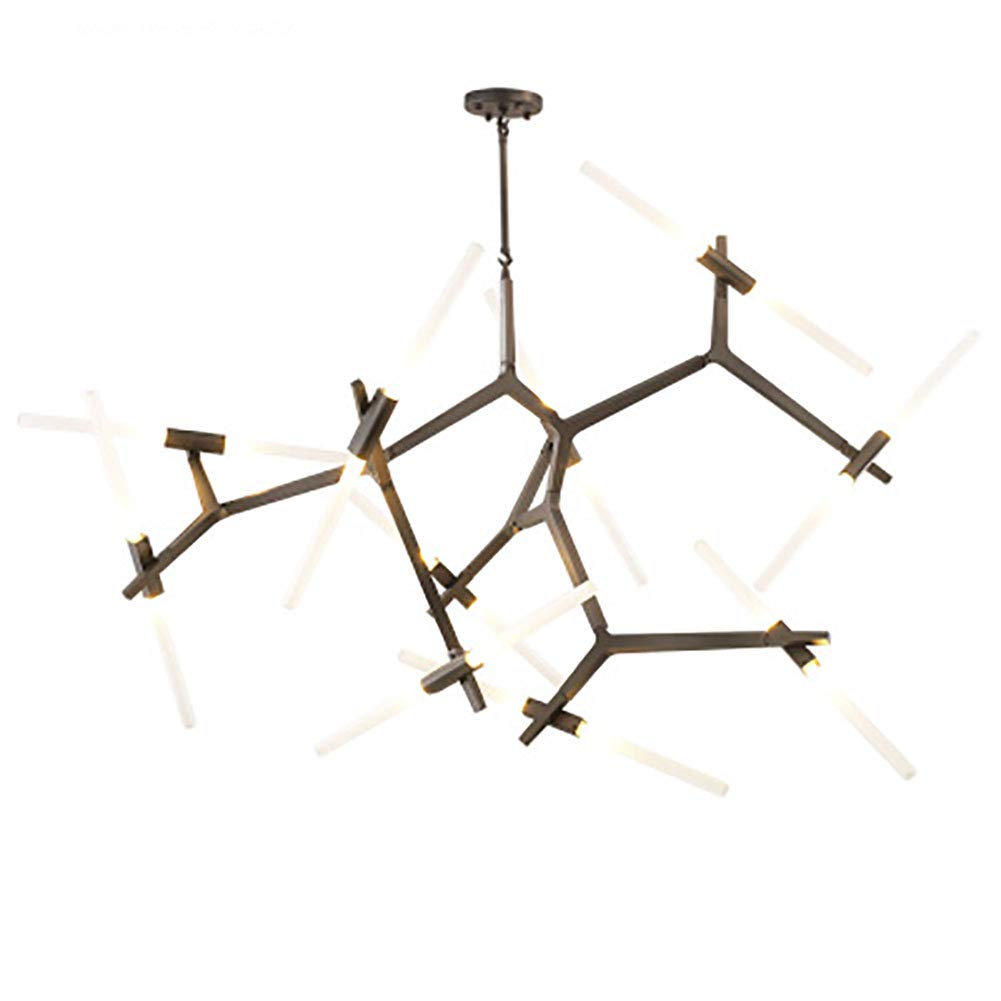 SYAXVOM G9 Modern Branch Chandelier,Industrial Style Herringbone Tube Chandelier,for Dining Room Living ht Fittings-Black. 20 Heads