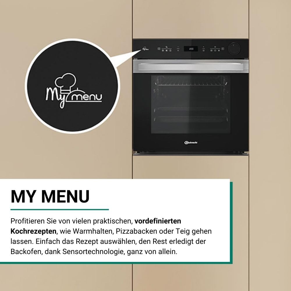 Bauknecht BIK5S DP8F2 ES Einbau Dampf-Backofen Soft Steam FlexiClean Pyrolyse AirFry Multiflow MyMenu 2-fach Teilauszug Energieklasse A+