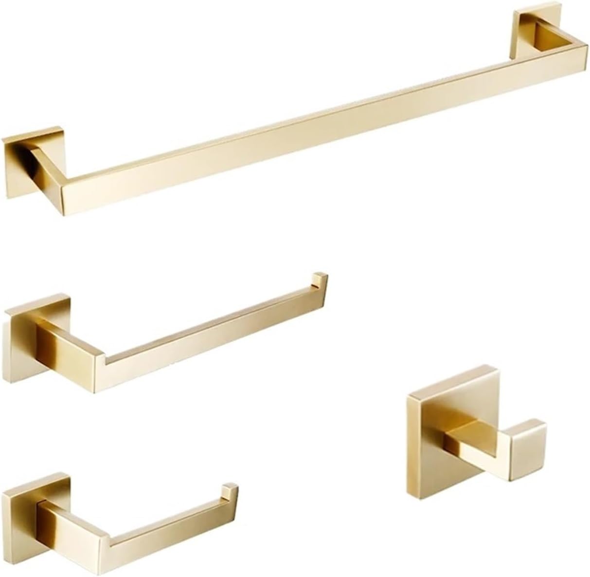 Bathroom Hardware Bathroom Hardware Set Gold Robe Coat Hooks Towel Rack Tissue Holder 4 Piece Sets Bathroom Storage Rack Household Fashionable(Black 530) (Black 4 Pcs)