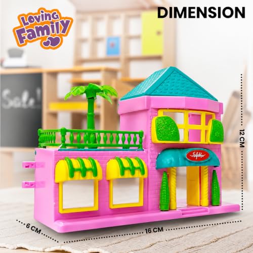 Image of NHR Kids Family Doll House Play Set with Miniature Furniture Accessories