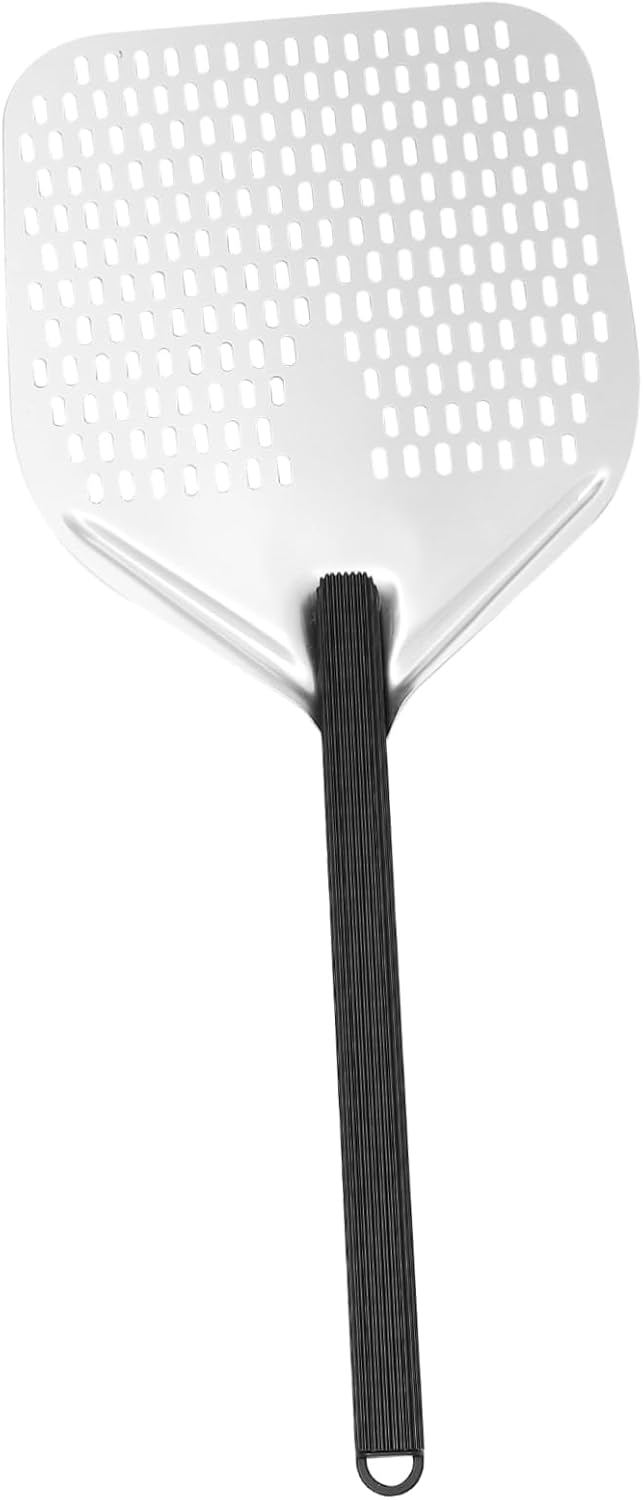 IMIKEYA 1pc Perforated Pizza Peel Alloy Handle Professional Turning Pizza Shovel for Easy Transfer of Homemade Heavy-duty Design for High Heat Cooking