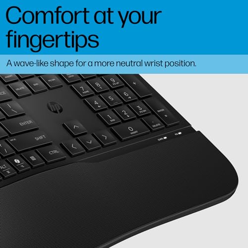 HP 480 Comfort Wired Keyboard - Plug & Play Keyboard, Connect to PC or Laptop with USB-A Cable - Windows, MacOS, & ChromeOS Compatible - 3 Adjustable Angles & 23 Programmable Keys Responsibly Made by HP - Image 3