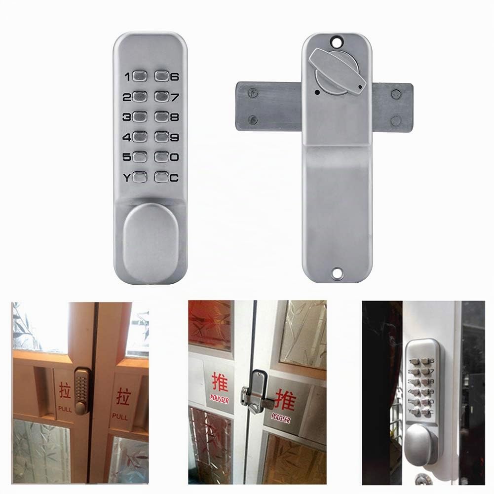 Serrure à Code Mécanique Verrou de Service en Alliage de Zinc Verrouillage De Porte Entré Sécurité Idéal pour La Porte de Garage, Convient aux Portes d'une épaisseur de 10 à 65 mm