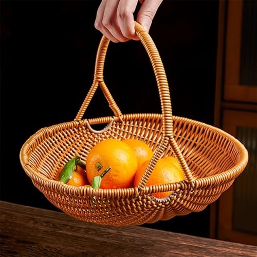 Frutero de imitación ratán con acabado trenzado artesanal para cocina 8