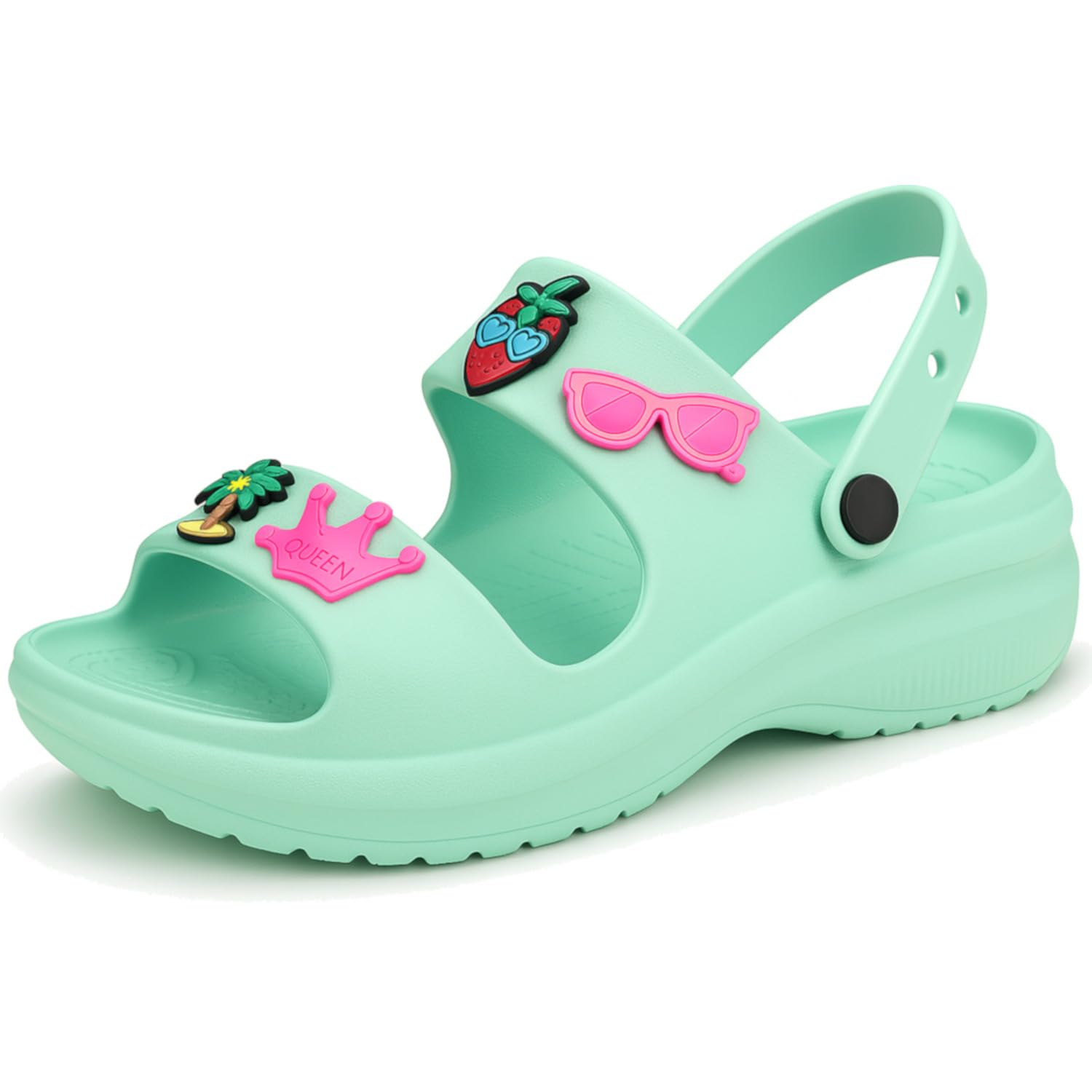 ortho joy Women’s Double Strap Clogs – Comfortable Cushioned Footbed, Waterproof & Lightweight Slip-On Sandals – Non-Slip Sole with Stylish Fun Charms – Perfect for Casual Wear, Travel, Garden-picture-52