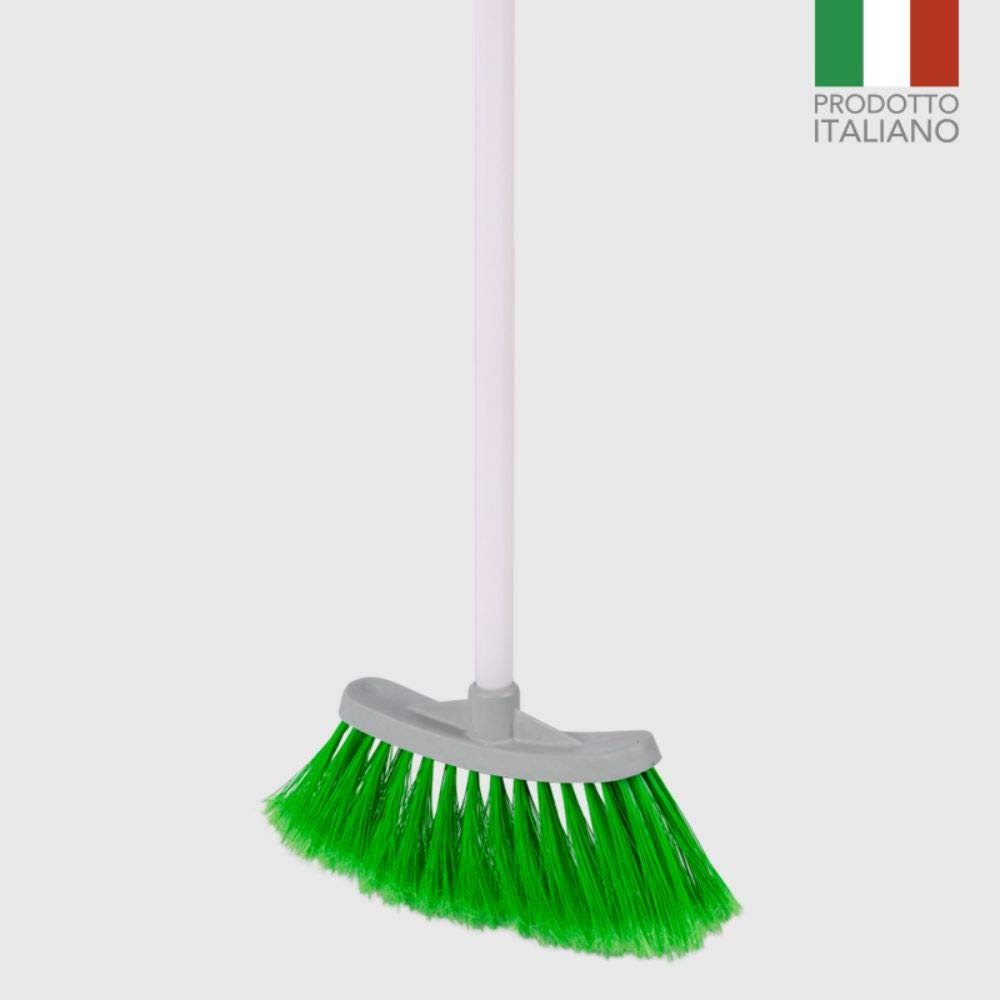 La Briantina Mini Scopa per Bambini, con Setole Piumate, Altezza del Manico 65 cm, Colore Casuale
