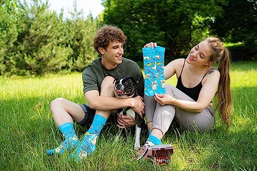 Rainbow Socks, Women Men Colourful Funny Socks with a Dog motif - Image 4