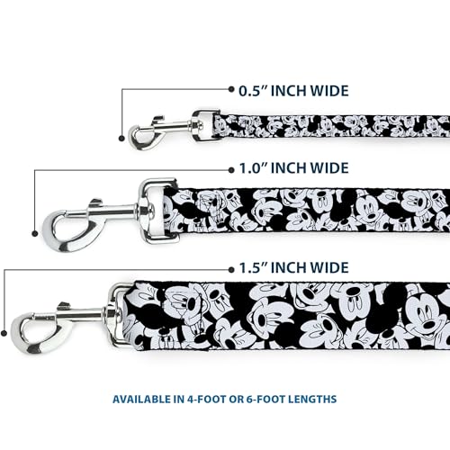 Laisse Disney Mickey Mouse expressions sangle robuste de 2,5 cm de large