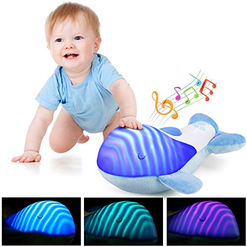 Baby Sleep Soother, GEYIIE White Noise Sound Machine, Dolphin Plush Toys Toddler Sleep