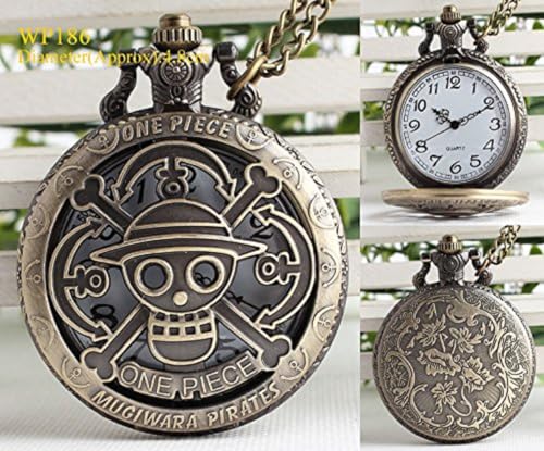 Image of Augen Premium Pocket Watch Metal Keychain Onepiece 4 Retro Vintage for Gifting with Key Ring Anti-Rust (Pack of 1)