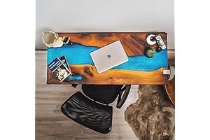 Live Edge Dining Table for 8: Walnut Masterpiece with Epoxy River