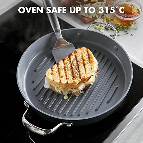 Greenpan Valencia Pro Hard Anodized Healthy Ceramic Nonstick 11" Grill Pan, Pfas-Free, Induction, Dishwasher Safe, Oven Safe, Gray #TOP5