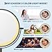 GarveeHome Lighted Makeup Mirror, 1X/10X Magnifying Vanity Mirror with Lights, 3 Color Settings & Adjustable Brightness, 360° Rotating Magnification Mirror for Desk Beauty & Personal Care, Black