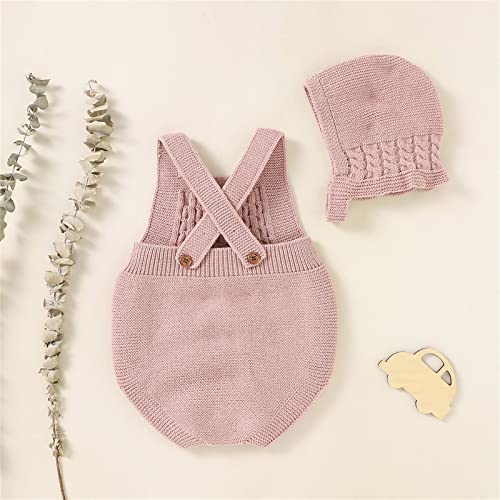 Baby Pullover Sweater Newborn Infant Knit Romper Cotton Sleeveless Boy Girl Clothes Hat Cute Solid Bodysuit Unisex2