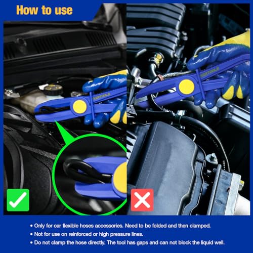 Evertools 6pcs Hose Pinch Clamp Pliers Set, Brake Line Hose Clamps Pliers Set, Fuel Line Disconnect Tool for Flexible Hoses Gas Lines Radiator Hoses with Oxford Tool Bag - Thumbnail 5