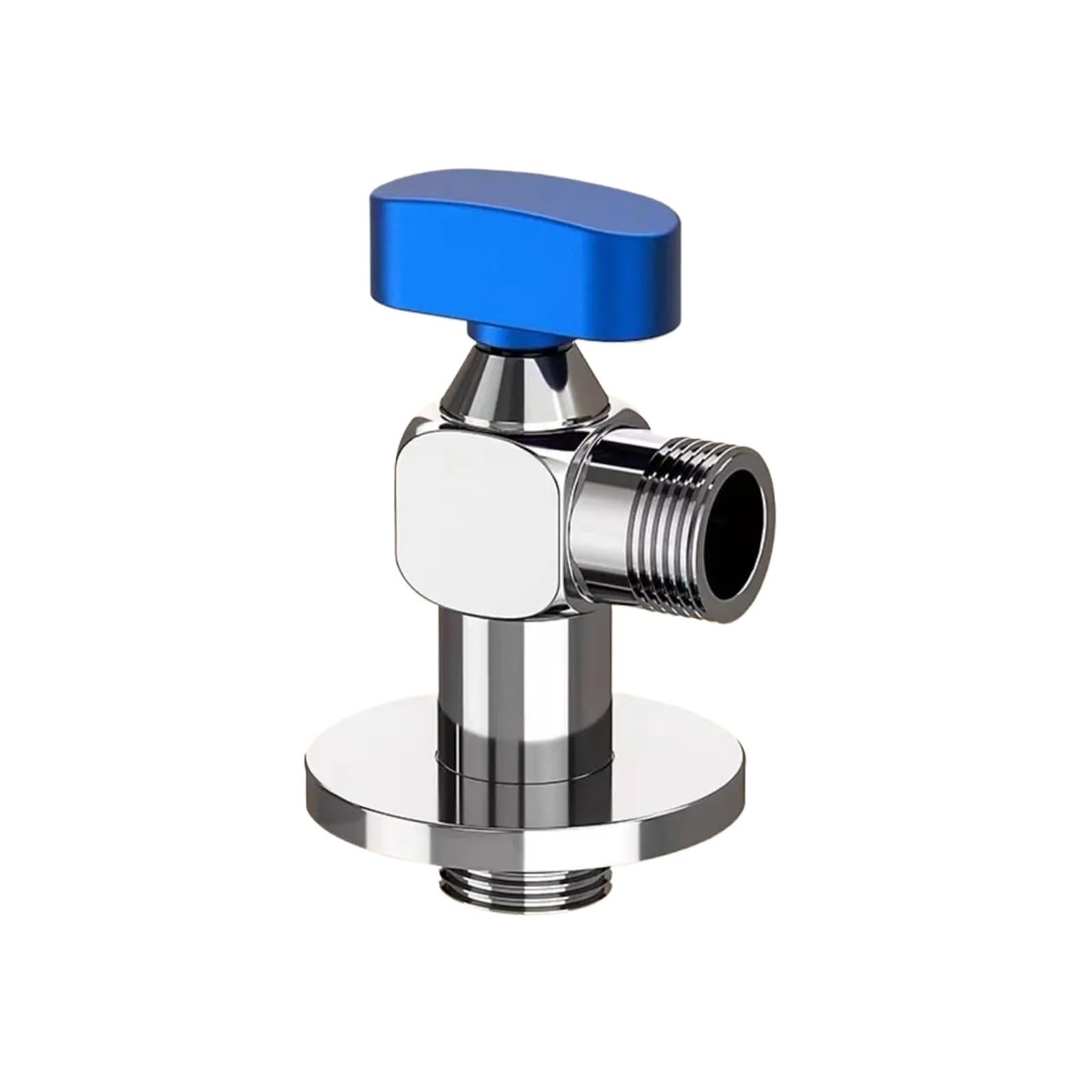 Bvhisehp 1Pcs Chrome Blue Chrome Plated Brass 1/2 Inch Water Control Angle Stop Valve