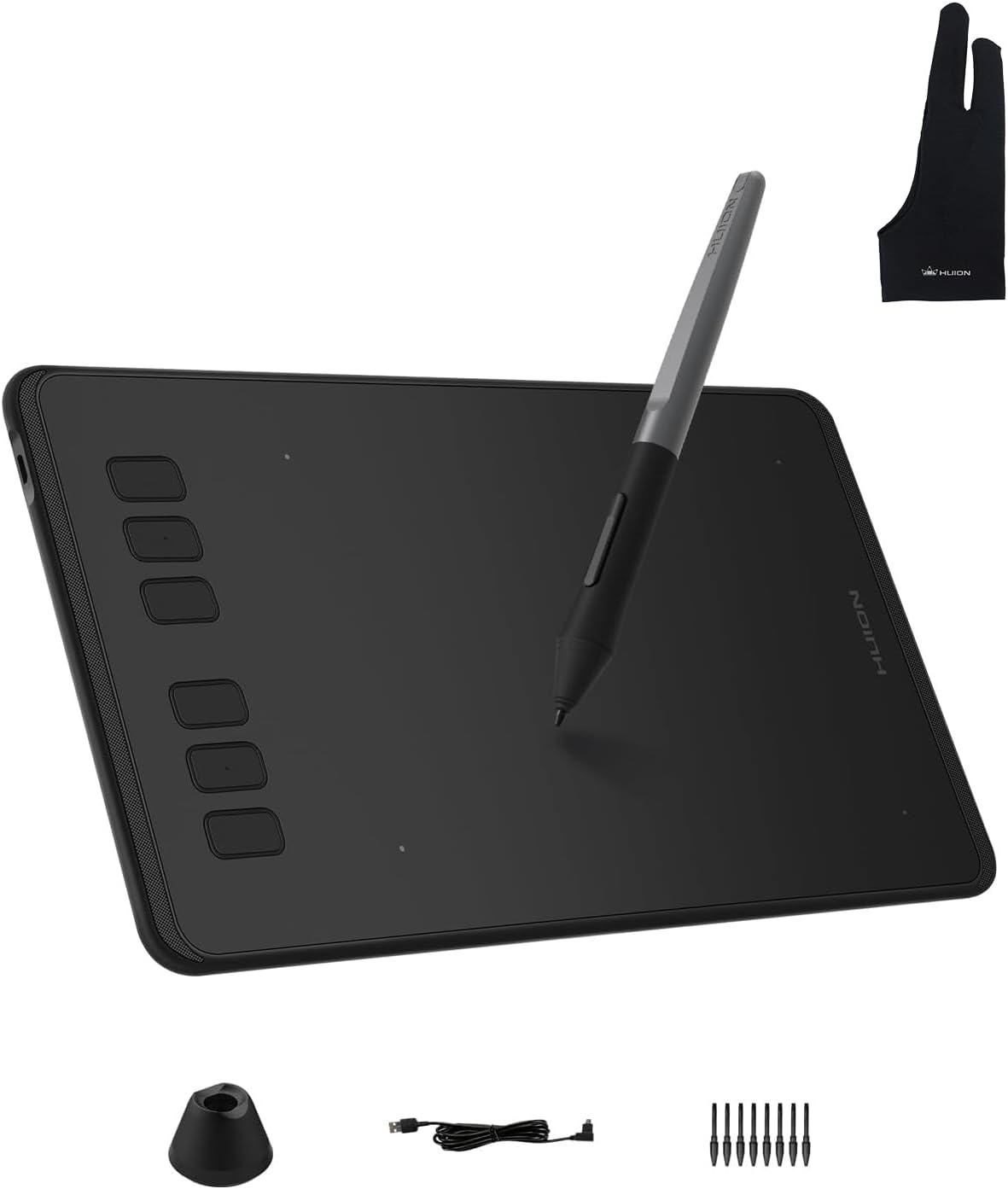 HUION Inspiroy H640P Drawing Tablet and Palm Rejection Artist Glove