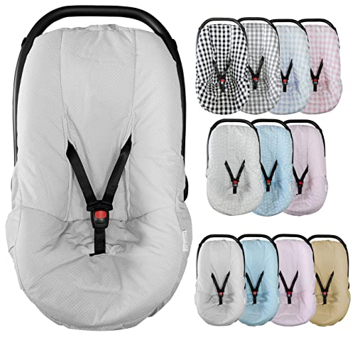 Vizaro Funda Silla Coche Bebé Universal Grupo 0/0+ Algodón Ideal Verano   Marca Gris Lunares