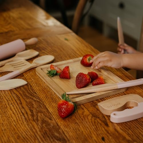 image for ZICOTO Wooden Cooking & Baking Set for Kids - Safe & Real Kitchen Tool