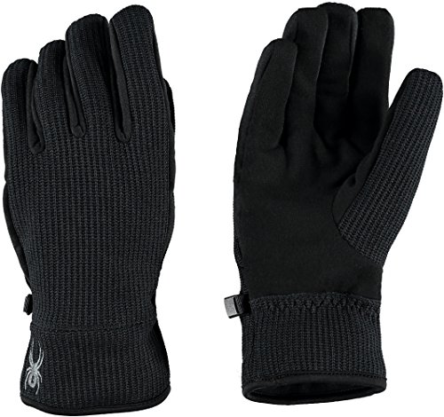 Spyder men's core sweater conduct gloves, medium, black/black