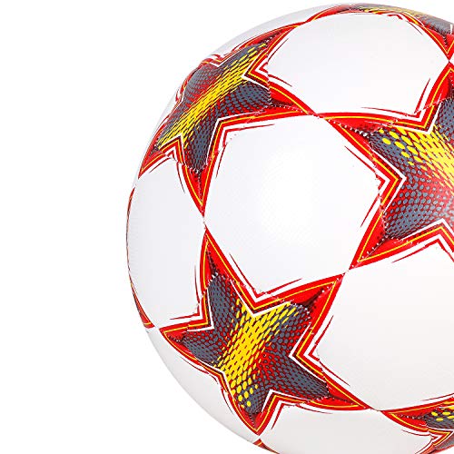 Yanyodo Soccer Training Ball, Pentagram Practice Soccer Balls Classic Sizes 3,4,5 For Youth, Kids, Perfect For Outdoor & Indoor Match Or Game, Red White (Size 3) #TOP3