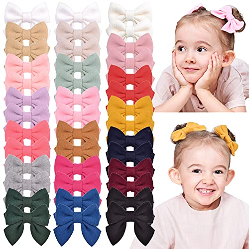40 Stück Wollfilz-Haarschleifen Krokodilklemmen niedliche Haarspangen Haarschmuck für Kinder Kleinkinder Schule kleine Mädchen 7,1 cm Cover