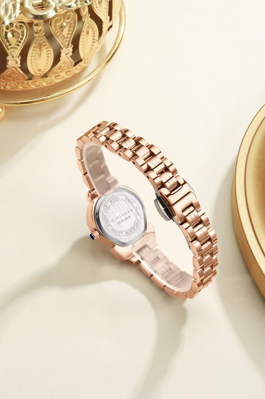 Image of Giordano Analog Quartz Watch for Women with Oval Dial, Water Drop Shaped Case, Blue Crown, Stainless Steel Strap - GZ-60155
