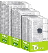 Vacuum Bags for Travel,15 Pack Carry-on Size Compression Packing Bags for Luggage and Suitcase, S...