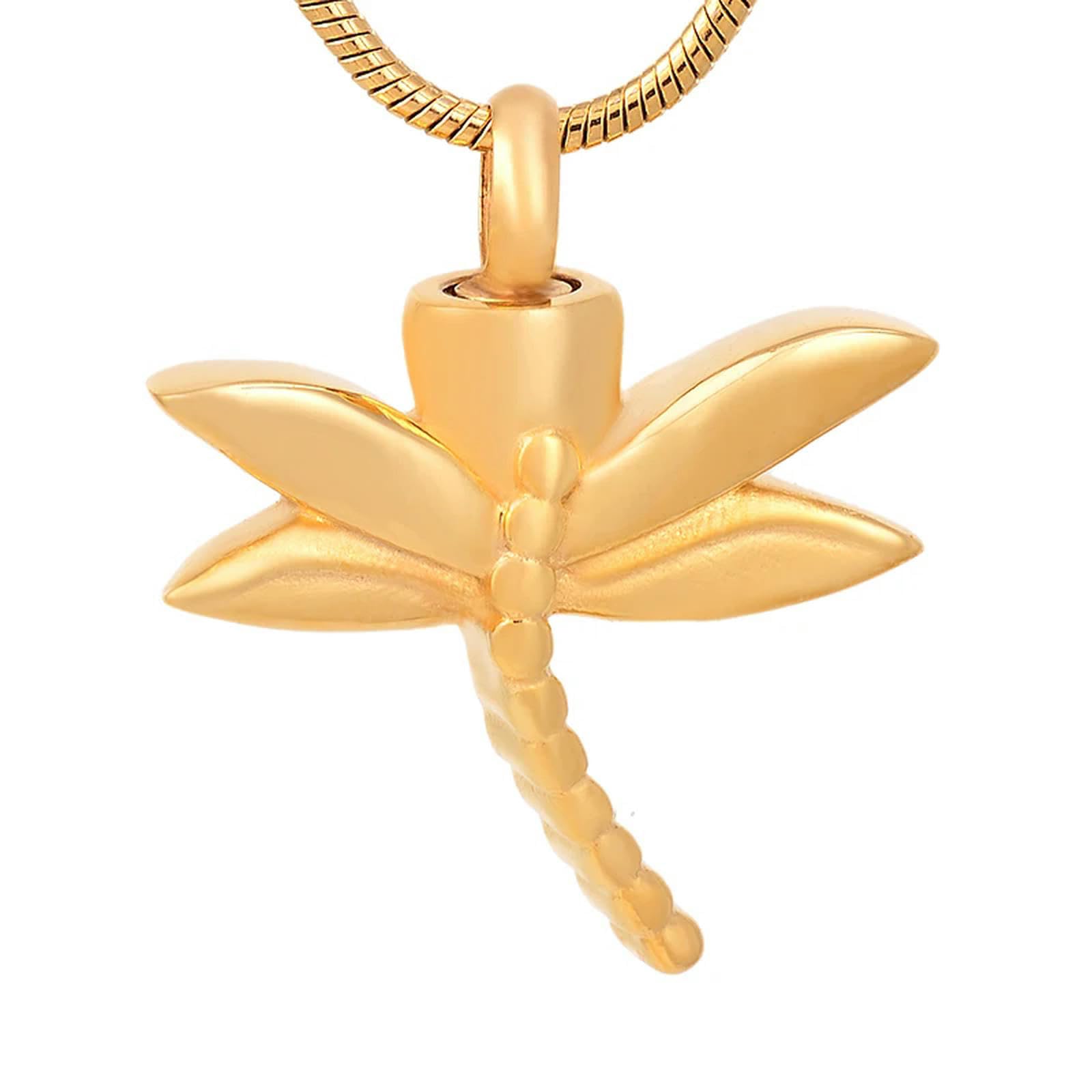 Collier souvenir pour cendres d'animaux en acier inoxydable doré de haute qualité