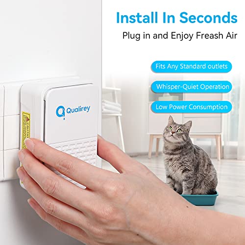 Qualirey Plug In Air Ionizer Purifier For Home With Air Filter And Uv Light, 3 In 1 Portable Negative Ion Generator, Electric Air Freshener For Small Room, Helps With Dust, Odors (1 Pcs) #TOP4