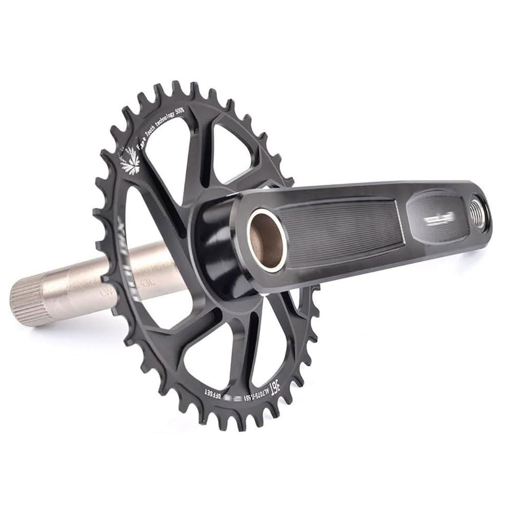 175 Mm Set di Pedivelle per Mountain Bike con BB Lega di Alluminio Integrata Cava Guarnitura MTB 30T/32T/34T/36T/38T Ingranaggio Singolo