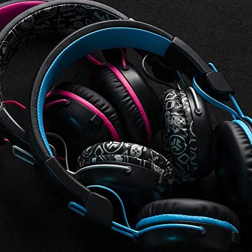 JLab JBuddies Play Gaming Wireless Kids Headset, Blue, 22+ Hour Bluetooth 5 Playtime 60ms Super-Low Latency for Mobile Gameplay, Retractable Boom Mic, AUX Cord Compatible w/Gaming Consoles image 7 of 8 B089QX319L