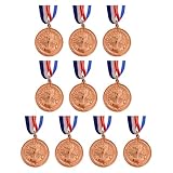 HTU 10 medallas de Ganador con patrón de Trofeo de Doble Cara 123 Medalla de clasificación (Cobre) (10 Piezas de Cobre)
