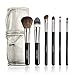 Docolor Makeup Brushes with Case 6Pcs Professional Makeup Brushes Set Premium Goat Hairs Foundation Powder Eyeshadow Blending Smokey Lip Brush Travel Brush Set