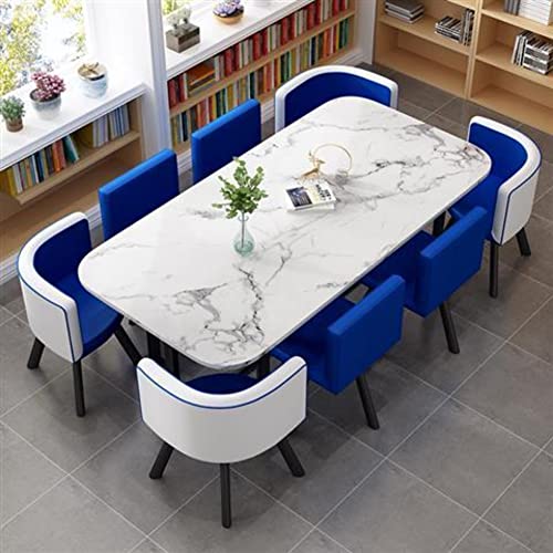 ダイニングテーブルセット 8人掛け ダイニング 7点セット 8人に適小さなスペースのキッチン用 ダイニングテーブルセット リビングルダイニングテーブルとチェアバルコニーオフィスラウンジガーデン会議室ネイルショップ服ストアコーヒーショップ モダンデザインテー