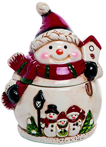 image for Transpac Set of Snowman Sugar & Creamer Server Ceramic Christmas Kitch