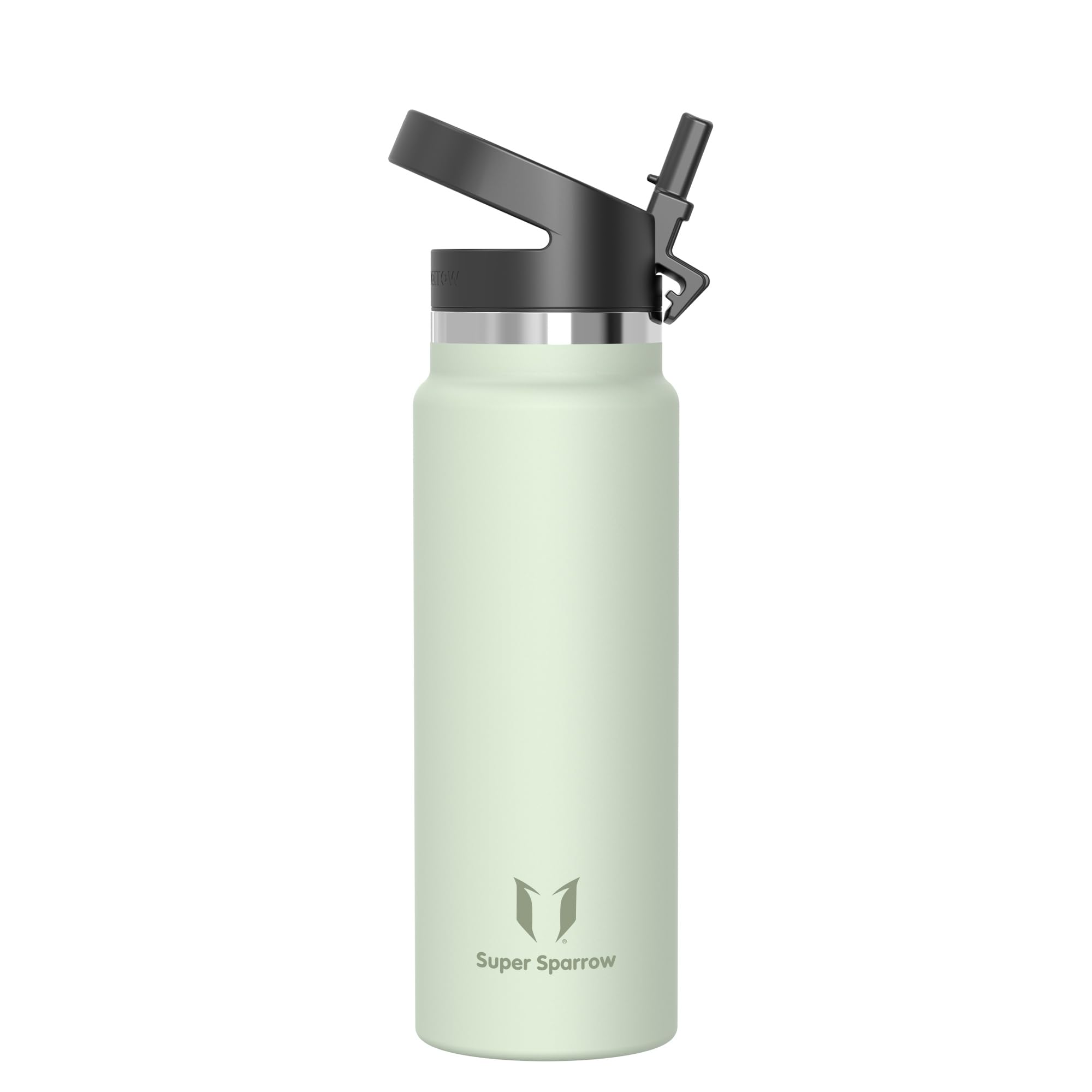 Super Sparrow Water Bottle Insulated - 1000ml - Wide Mouth Metal Bottle - Wide Mouth SwivelSip Flask - BPA Free, Leak Proof - Ergonomic Straw Water Bottles for Work, Gym, Travel, Sports