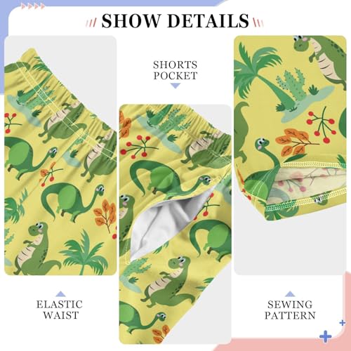 ZZXXB Dinosaurs Cacti Boys Long Pants Soft Trousers Elastic Waist Kids Lounge Bottoms with Pockets S-XL4